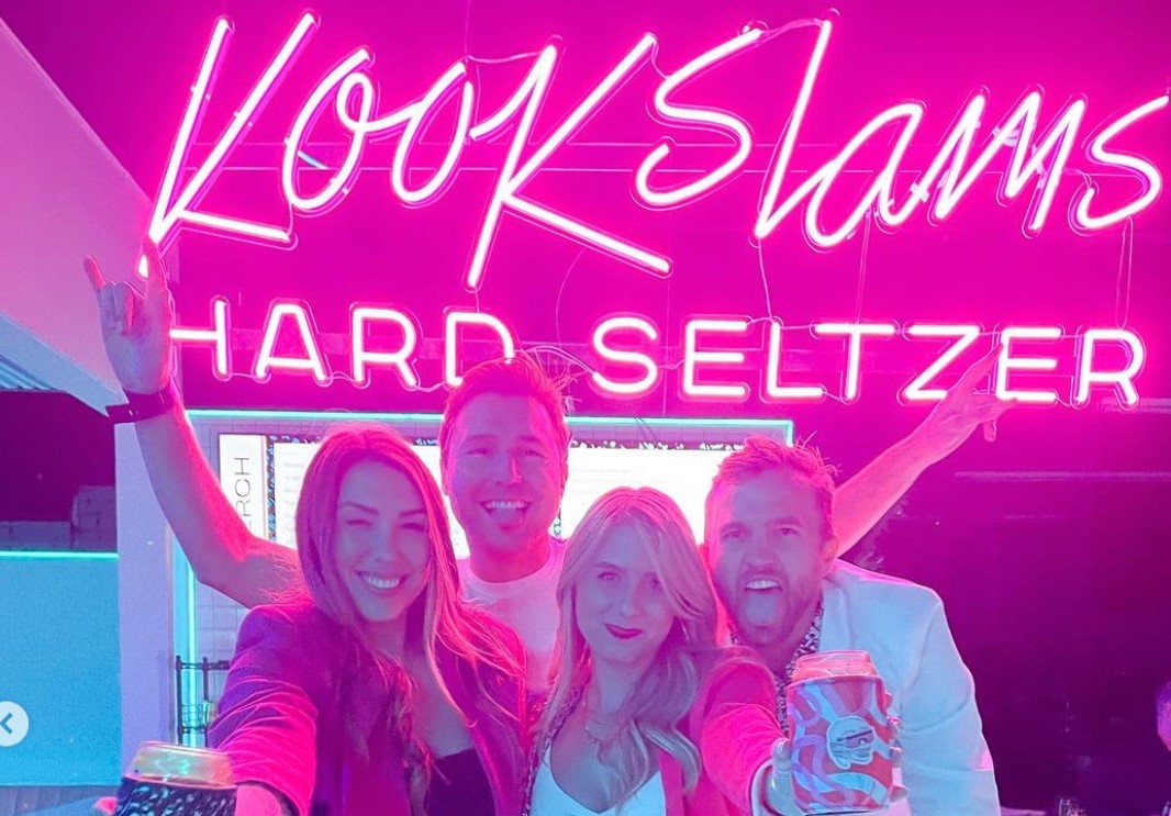 Custom Neon® pink brand name sign @kookslamshardseltzer