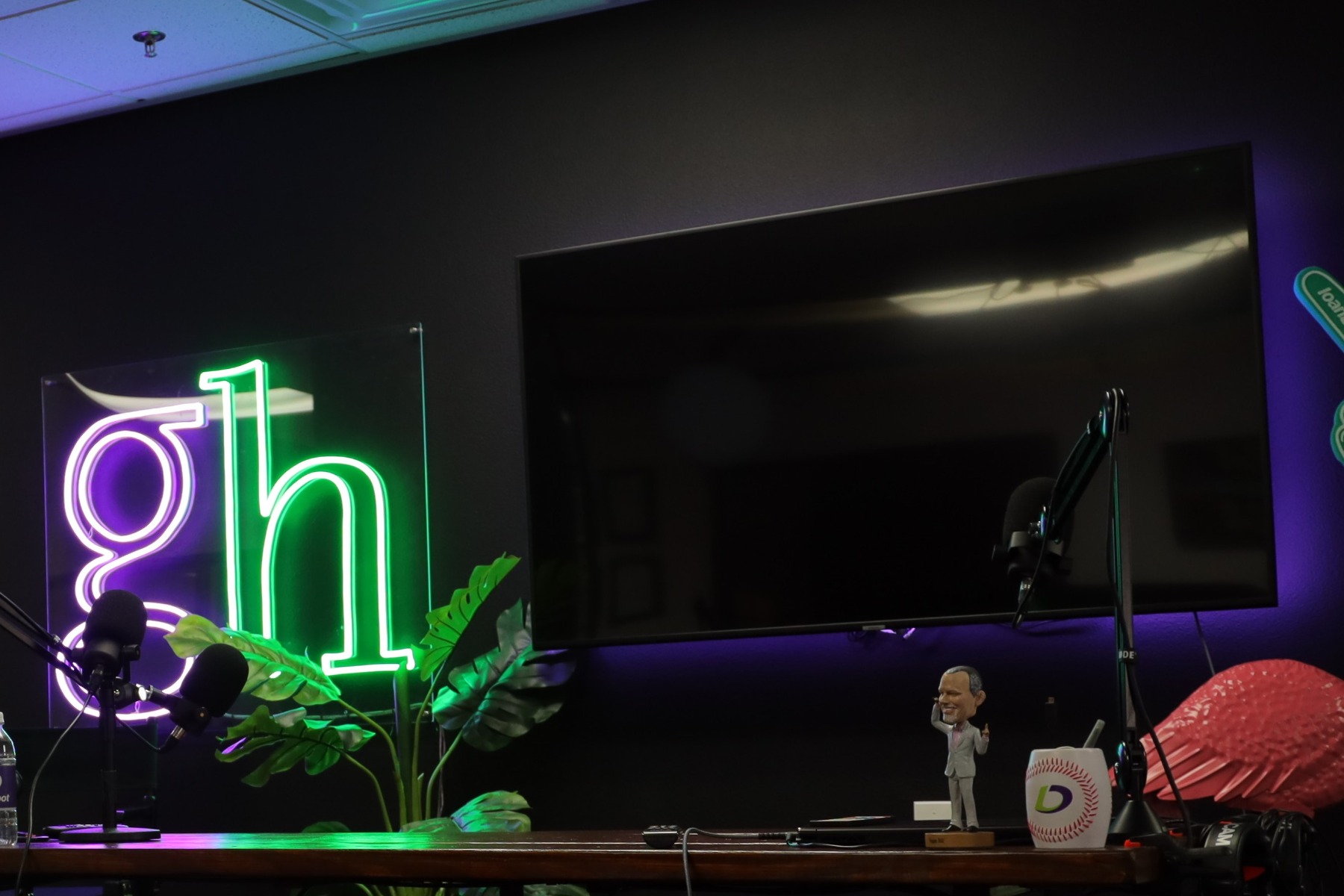 Purple and green Custom Neon® logo @gaylordhansenteam