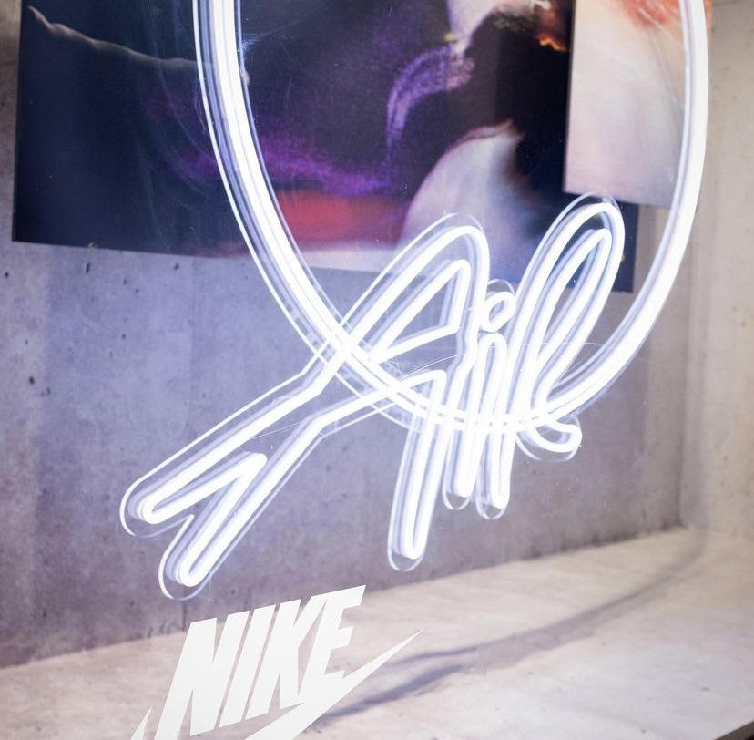 White LED Flex Custom Neon® Nike Air display sign @hypedc for signific.com.au