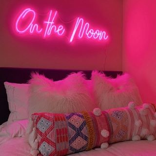 Custom Neon® pink On The Moon sign @malloryonthemoon