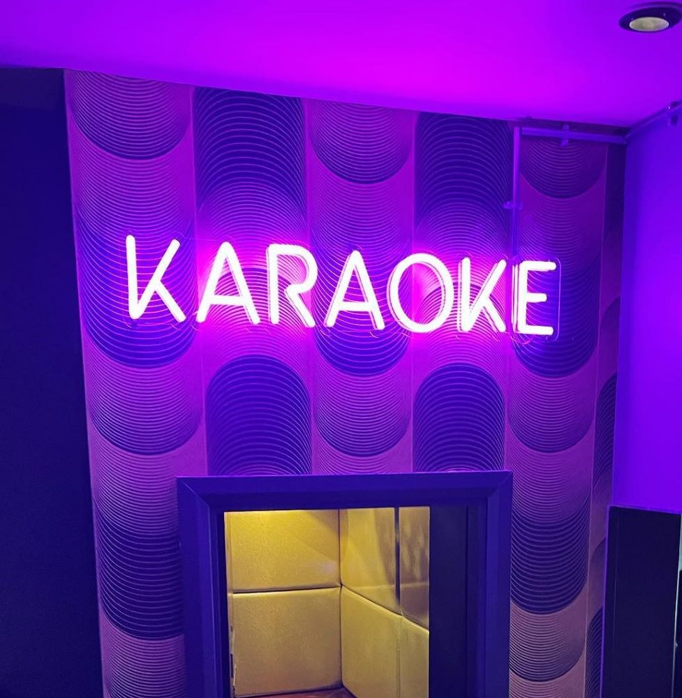 Pink Karaoke Custom Neon® sign @allstarlanes