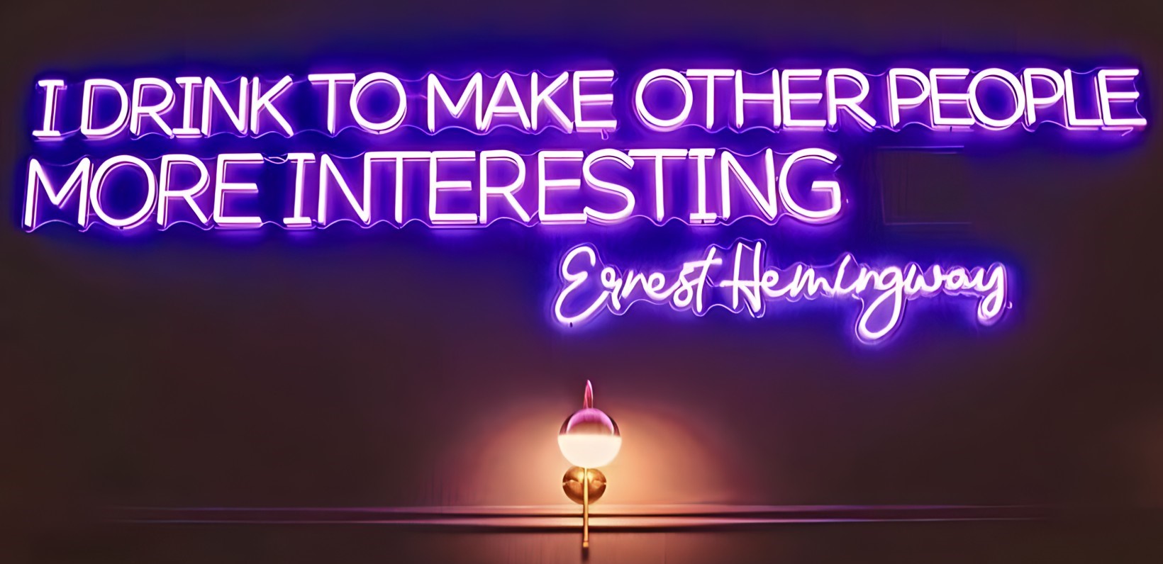 Purple neon wall light made by Custom Neon® for @whiskytangobar