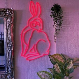Red rabbit @lucky_black_rabbit artwork by Custom Neon®