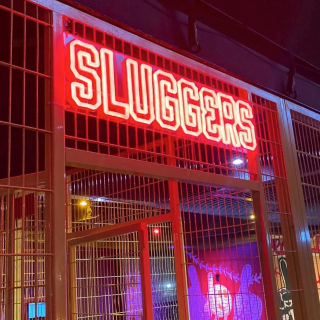 Red Sluggers sign @playatsluggers made by Custom Neon®