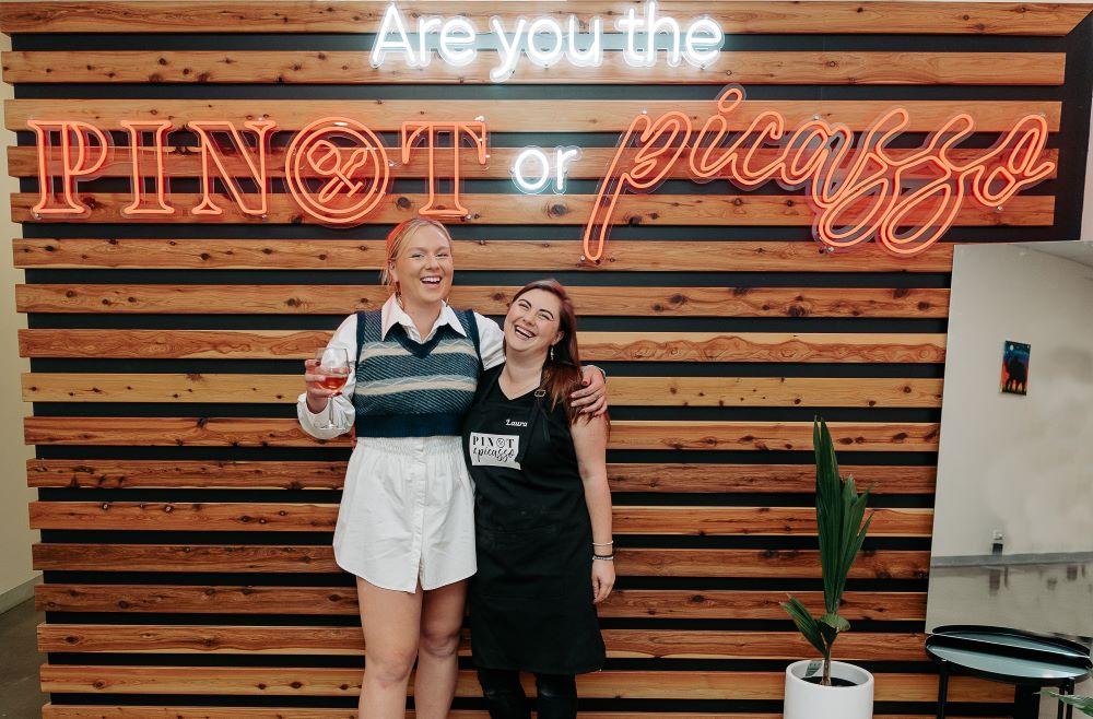 Branded selfie wall sign by Custom Neon® for @pinotandpicasso