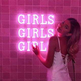 Girls Girls Girls pink light sign by Custom Neon™