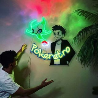 UV print logo light sign @pokeretro made by Custom Neon®