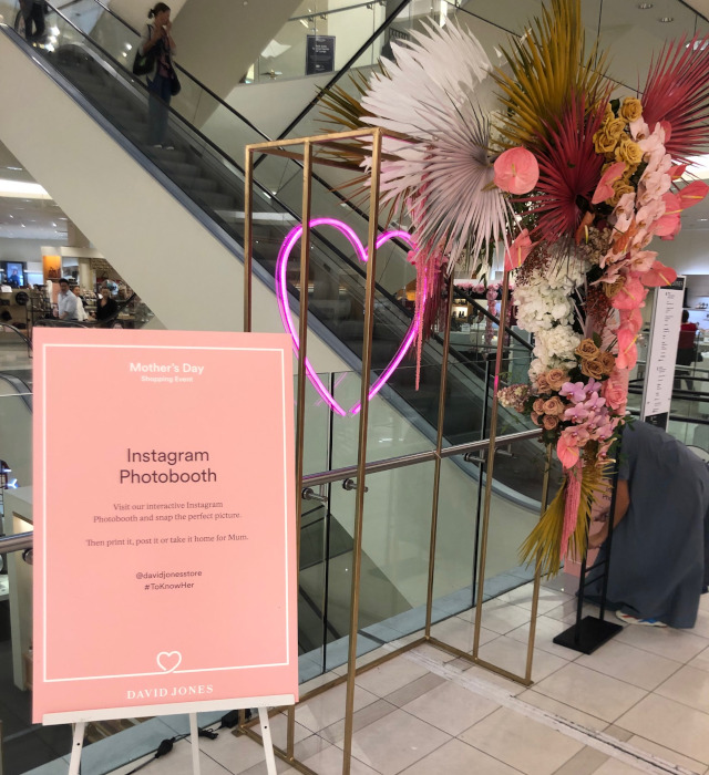 Custom Neon&reg; pink heart for department store Mother's Day event