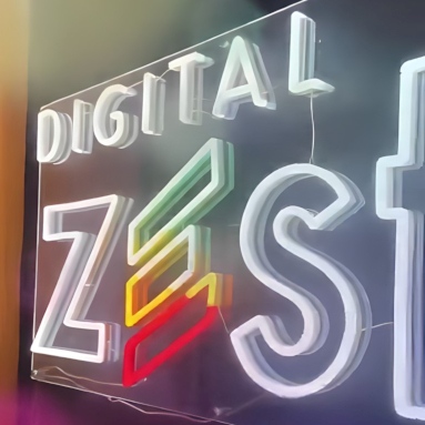 Custom Neon® colourful logo sign in the office @digitalzestuk