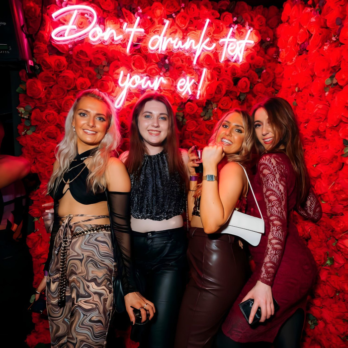 Don't drunk text your ex hot pink Custom Neon® nightclub photo wall sign @buddahsoton
