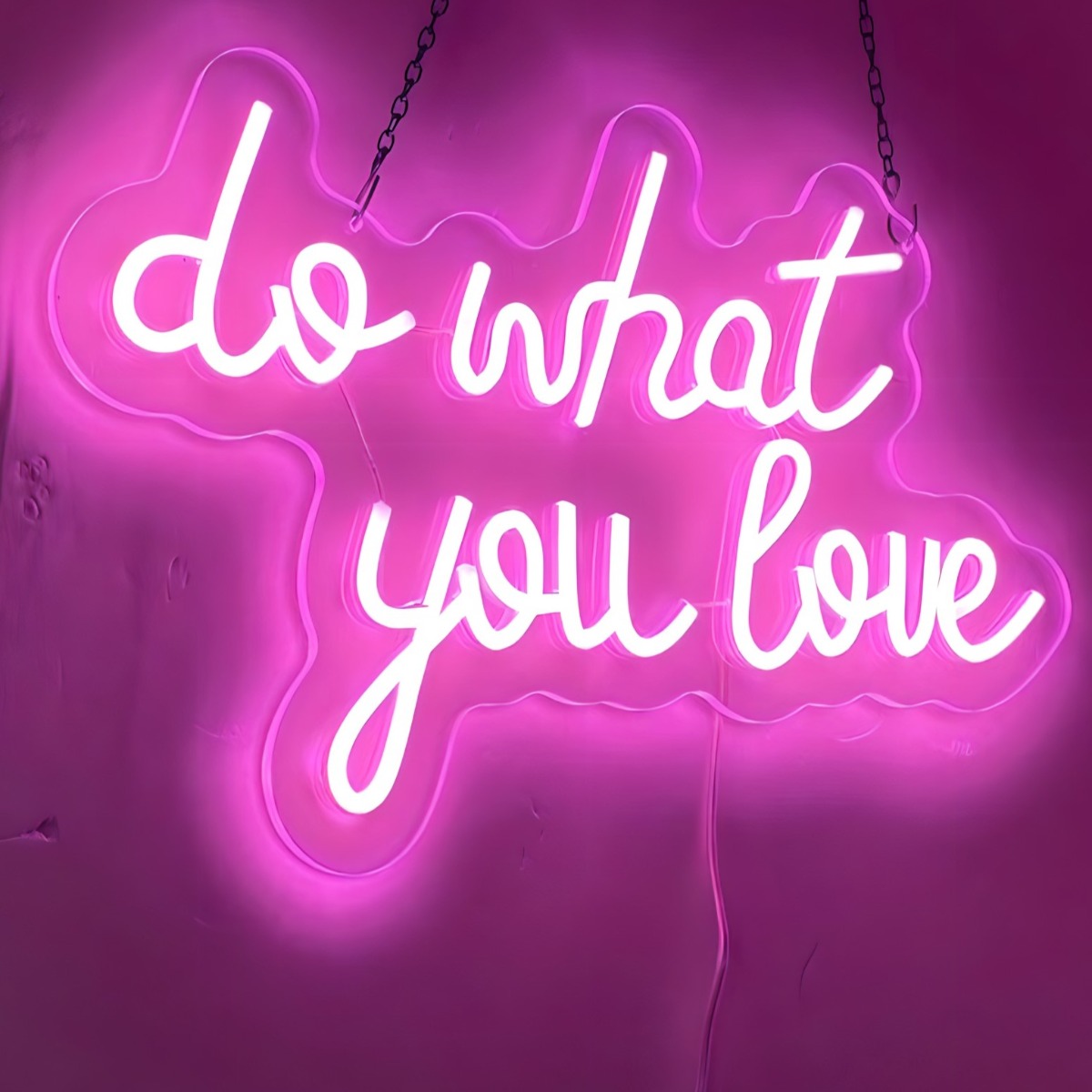 Custom Neon® pink Do What You Love quote sign