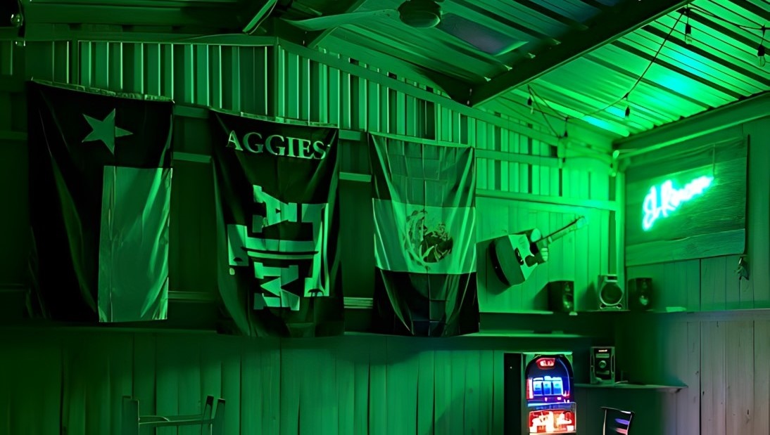Custom Neon® green garage/shed sign
