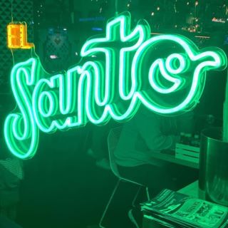 Custom Neon® dark green restaurant logo @elsantogeelong