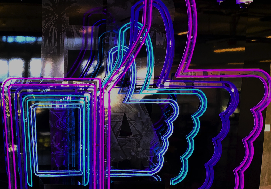 LED neon flex thumbs up @facebook 12777 W Jefferson Blvd, LA made by Custom Neon®