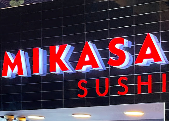 Food court sushi stand Front & Back Lit signage