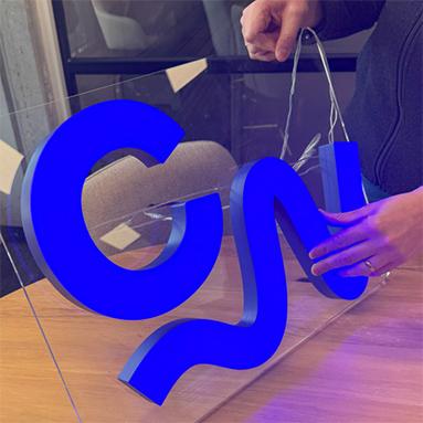 Face lit Custom Neon logo sign