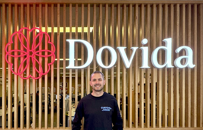 Dovida Front Lit channel letter office sign in white LED