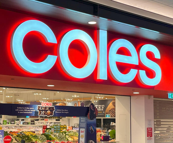 Red and white Front & Back Lit supermarket signage