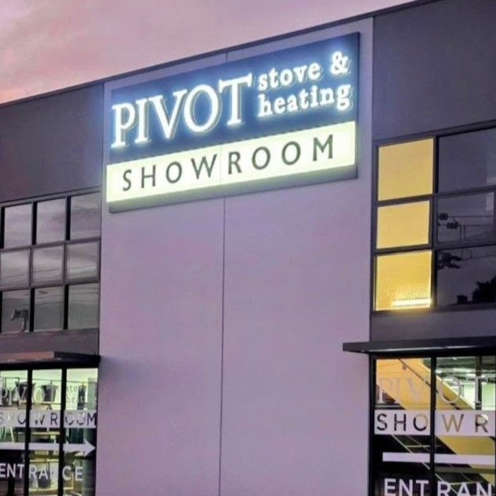 Black and white Front Lit sign on the exterior of a building