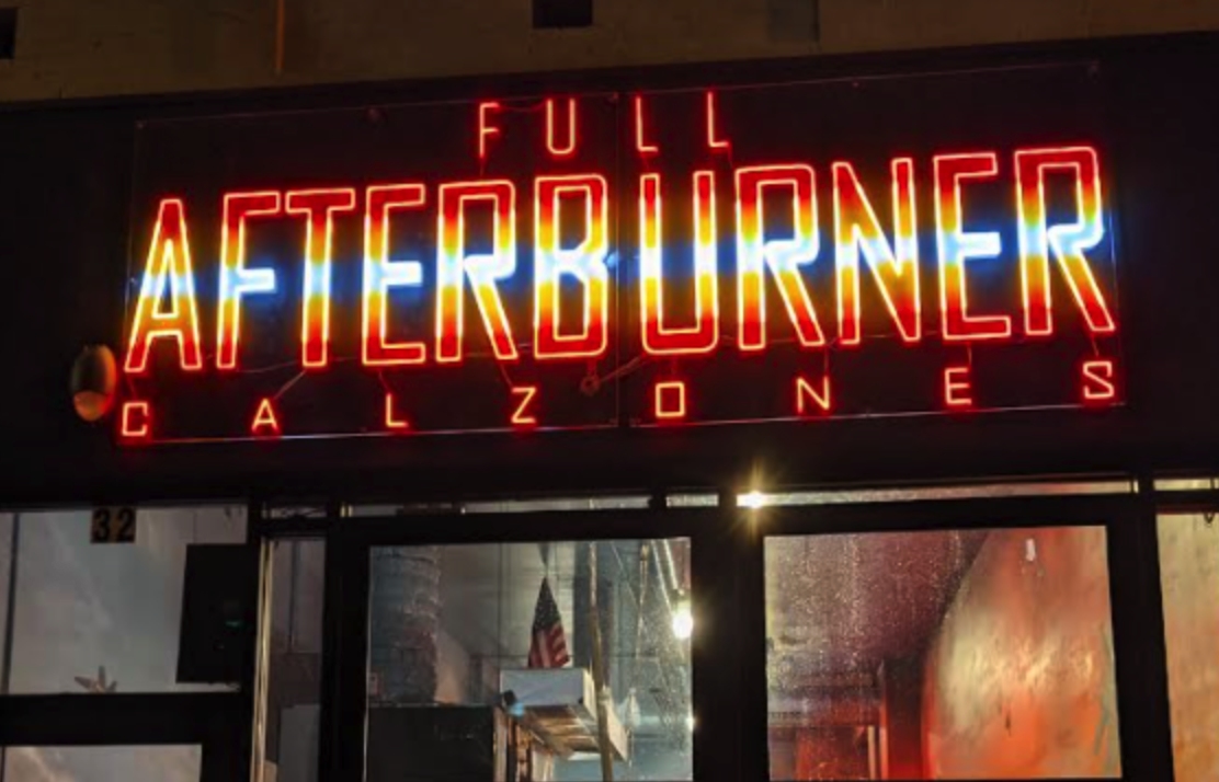 Outdoor Custom Neon® shopfront logo sign @fullafterburner