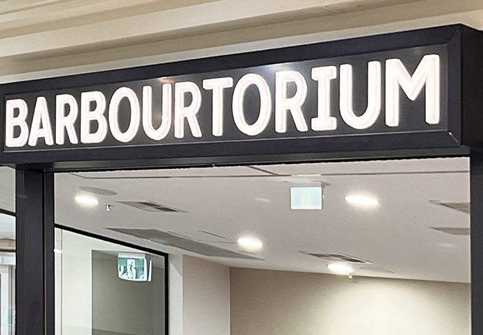 Fully illuminated Barber store window sign