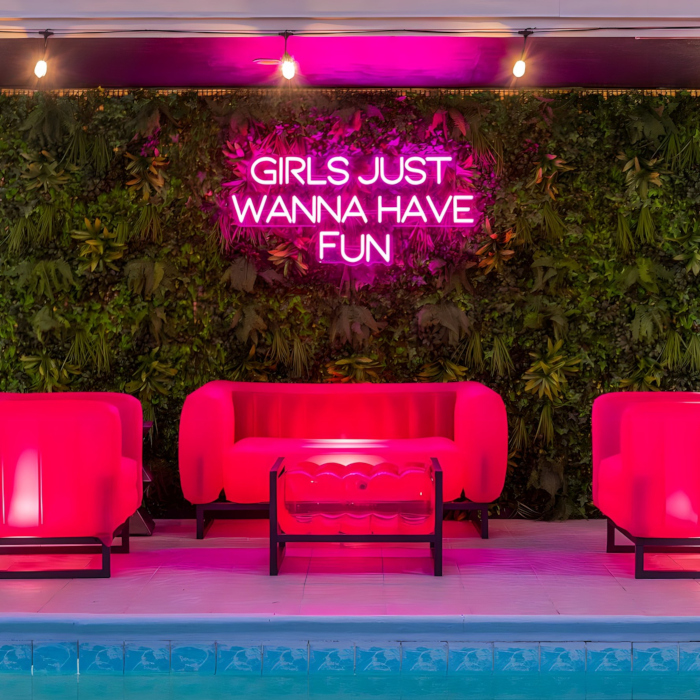 Girls just wanna have fun pink Custom Neon® song lyric sign @somerled.designs