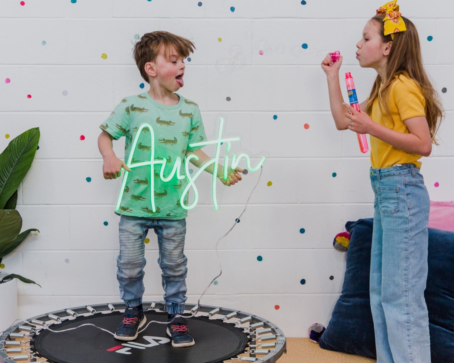 Custom Neon® green name sign