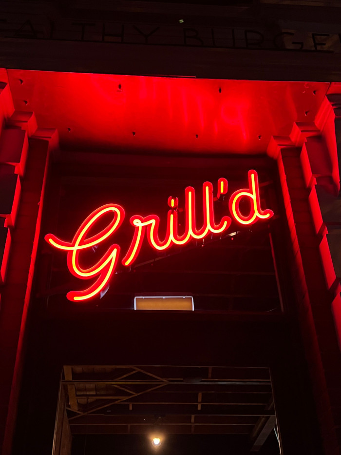 Custom Neon® IP67 waterproof LED neon sign above the door to @grilldburgers
