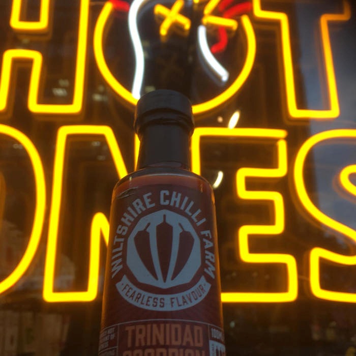 Custom Neon® yellow white & red logo sign @thechillishop
