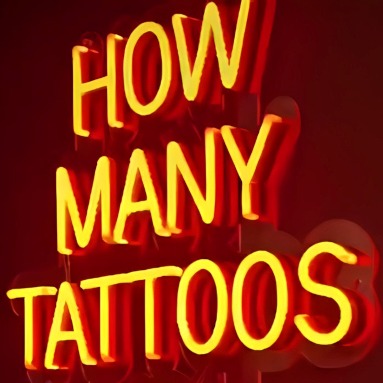 How Many Tattoos You Got orange Custom Neon® sign @own_agenda_tattoo