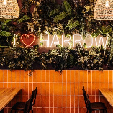 Custom Neon® I Love Harrow wall sign @marketplaceofficial food hall in Harrow
