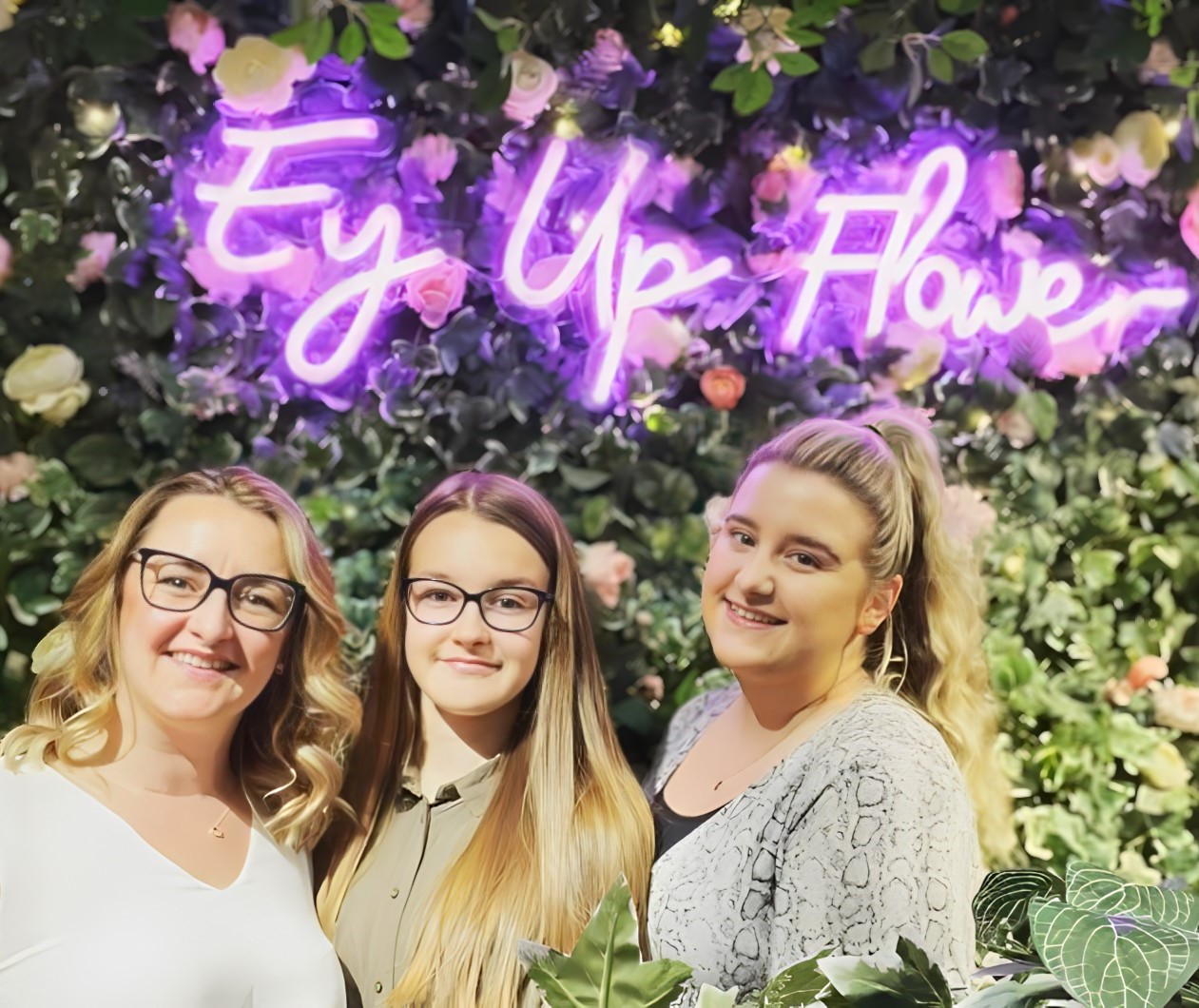 Eu up flower purple Custom Neon® Yorkshire quote sign on flower wall @ikeasheffield