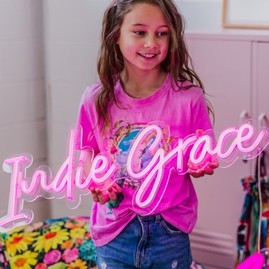 Custom Neon® light pink girls name sign