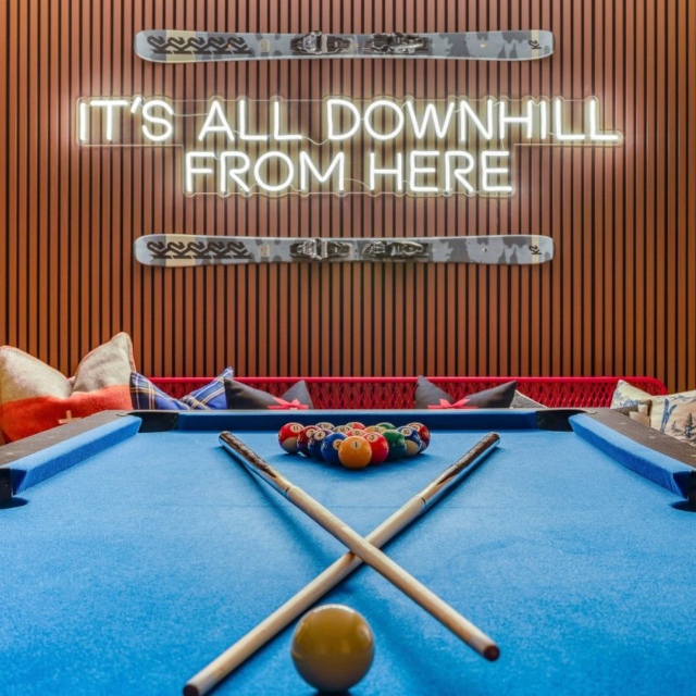 White quote sign by Custom Neon® on wooden feature wall @somerled.designs