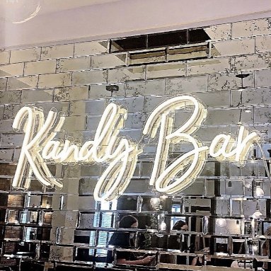 Warm white Custom Neon® hair salon feature wall sign @headkandyhair