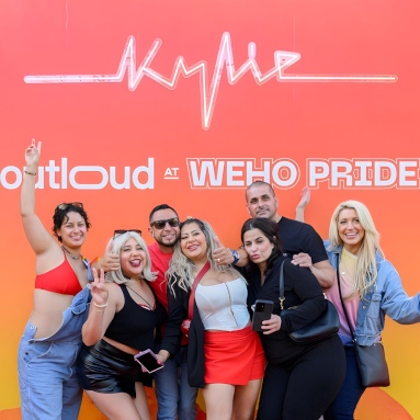 Custom Neon® event sign made for the @officiallyoutloud music festival featuring @kylieminogue during @wehopride