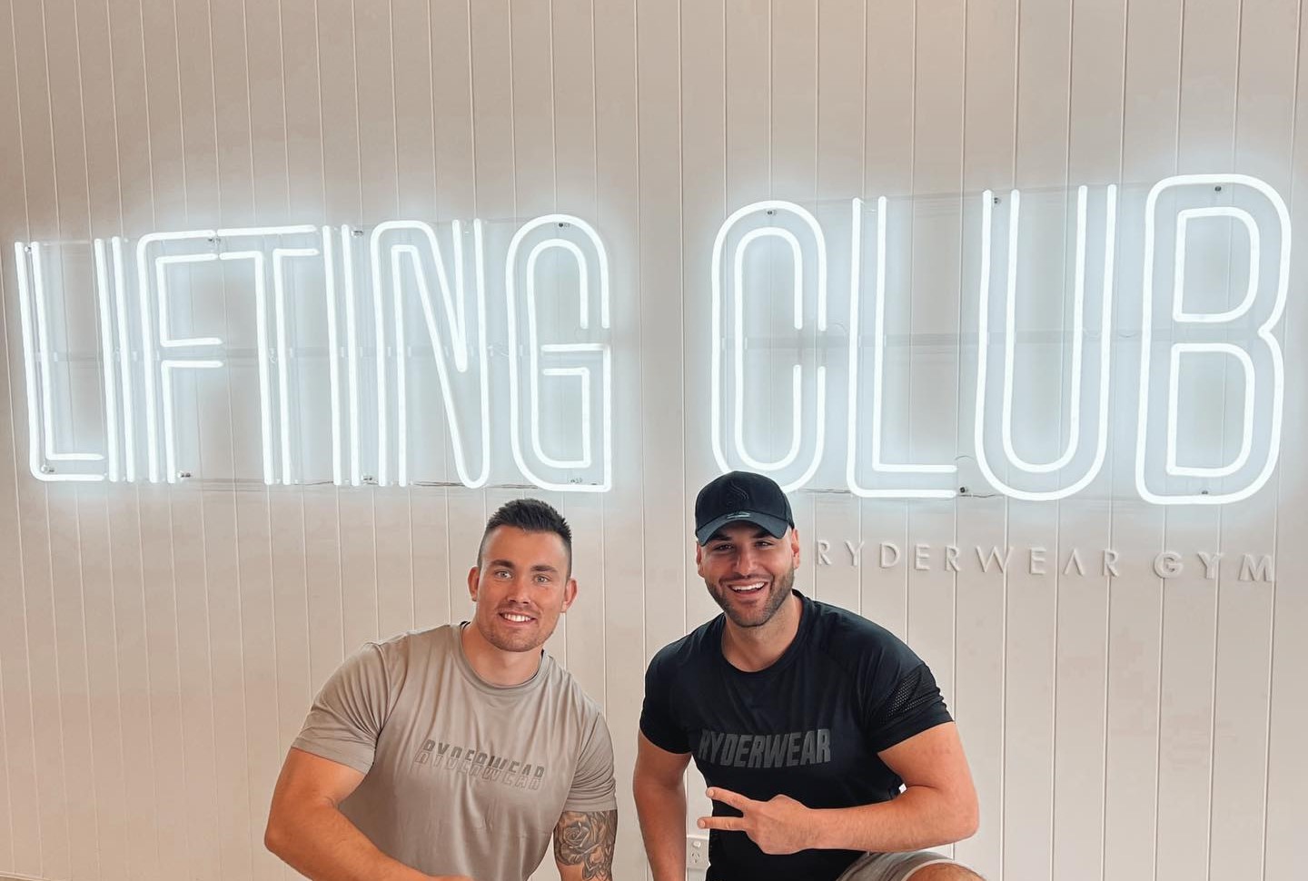 Lifting Club white Naked Neon™ sign by Custom Neon® @ryderweargym @jxckarmstrong