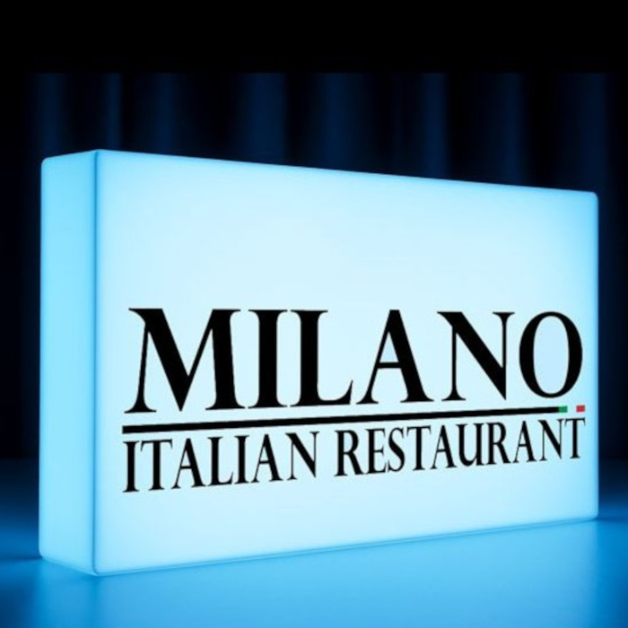 LED illuminated light box restaurant sign