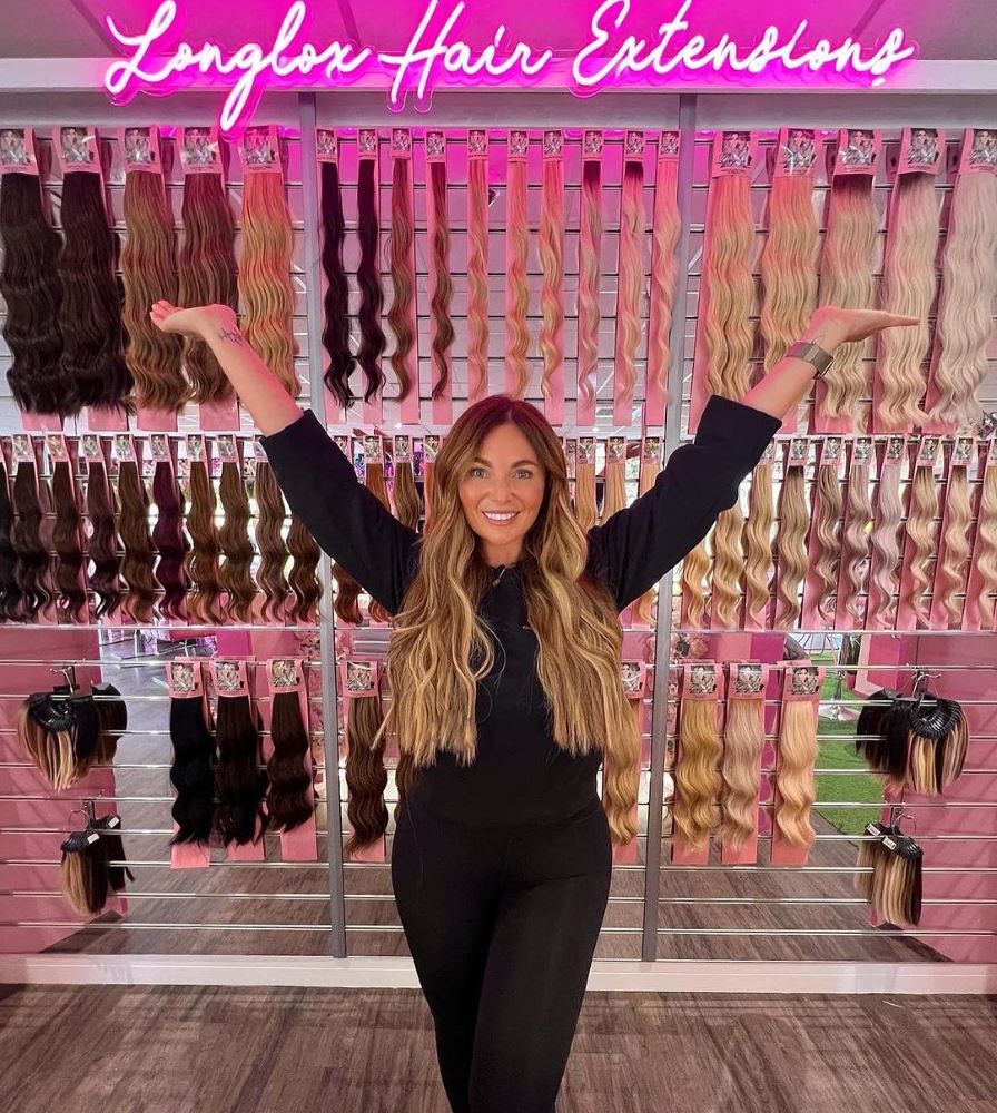 Custom Neon® pink retail display sign @longlox_hairextentions