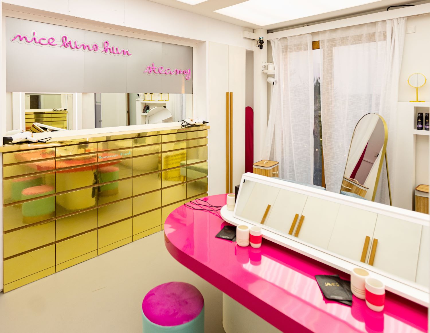 Love Island Australia Season 4 Villa beauty room featuring Custom Neon® signs