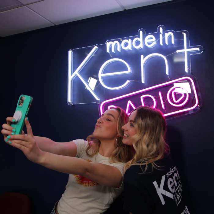 Podcast recording studio logo sign by Custom Neon® @madeinkentradio