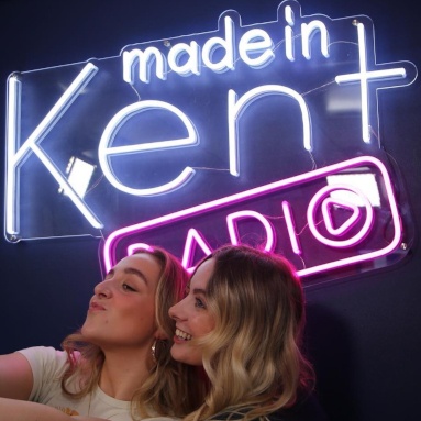 Podcast recording studio logo sign by Custom Neon® @madeinkentradio