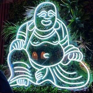 Custom Neon® artwork sign of the Buddha @marketplacevauxhall