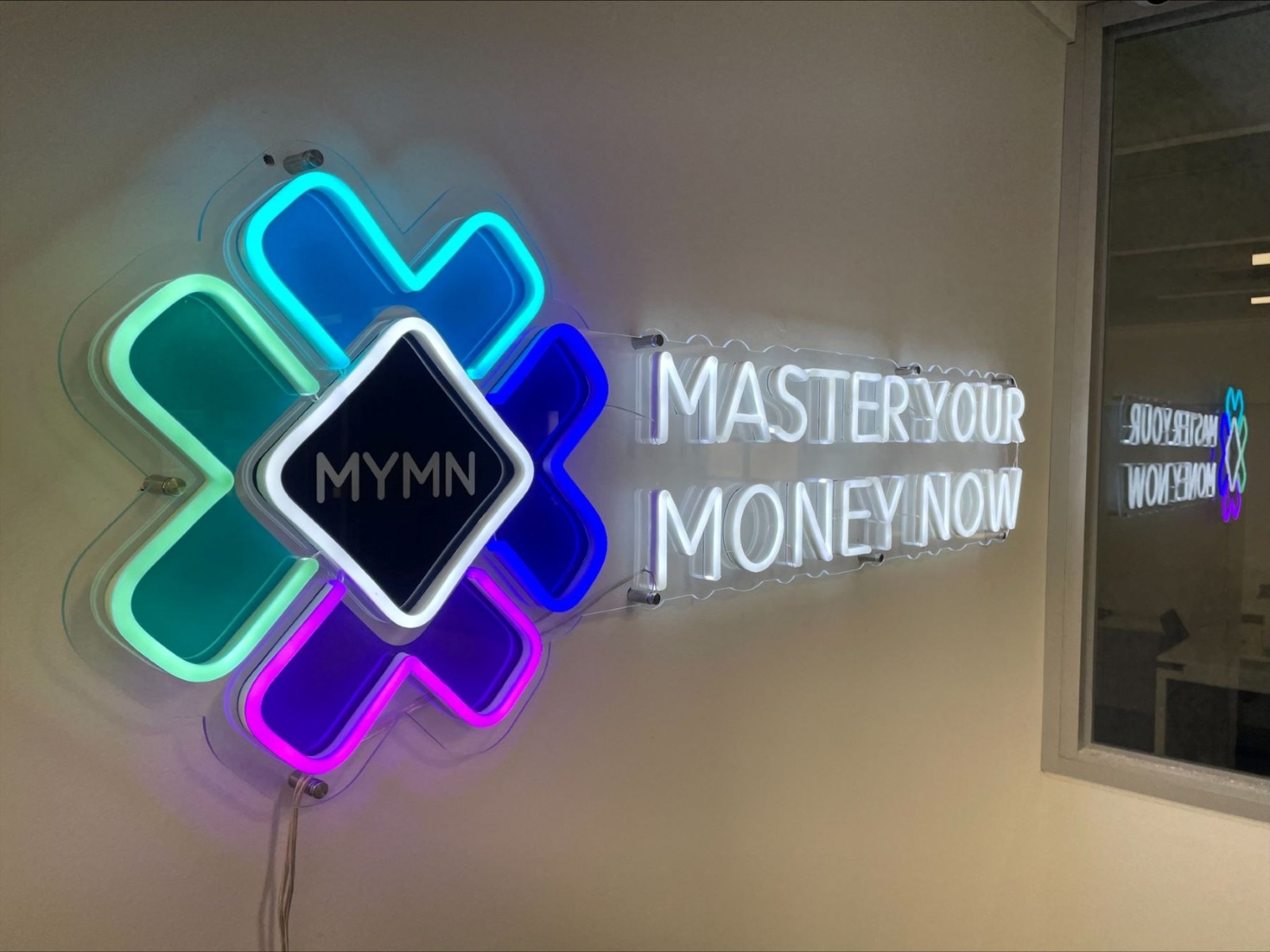 Colourful Custom Neon® logo @masteryourmoneynow
