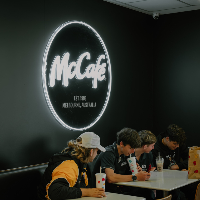 Custom Neon® commercial signage for McCafe in Melbourne @mcdonaldsau