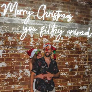 Merry Christmas you filthy animal Custom Neon® Home Alone inspired quote sign