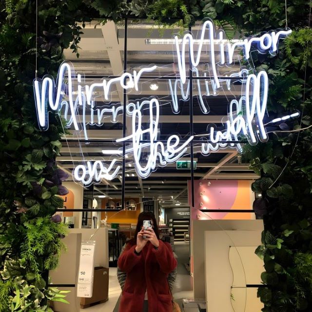 Mirror Mirror On the Wall white Custom Neon® sign in the mirror section @ikeasheffield