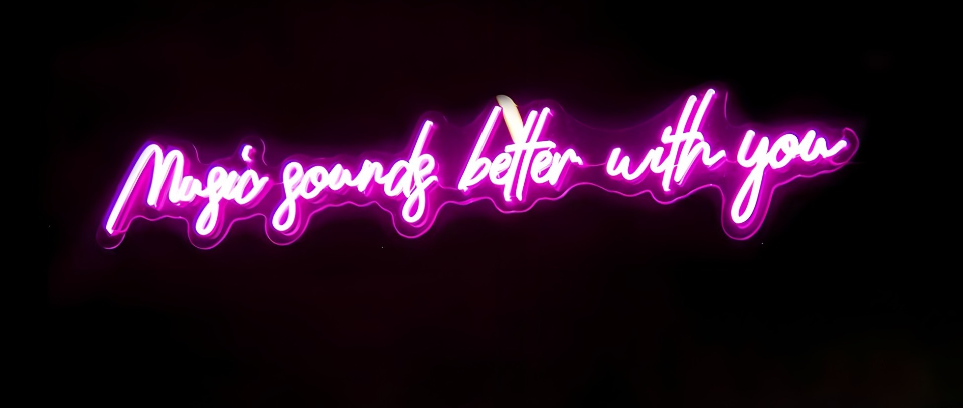 Music Sounds Better With You pink Custom Neon® song lyric sign @jukeboxersbar