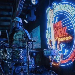 Custom Neon® colorful Live Music logo @myschroederhall