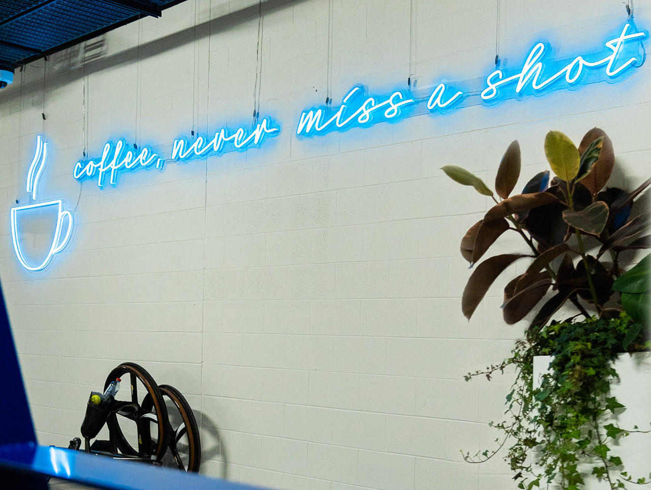 Coffee, never miss a shot Custom Neon&reg; sign for tennis.com.au @australianopen